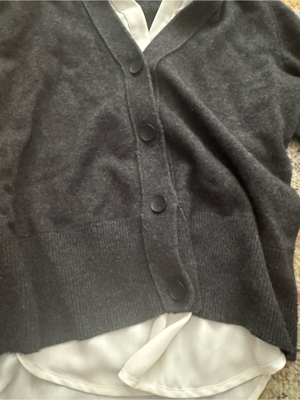 Brochu Walker Charcoal Button V-Neck Cardigan - Picture 3 of 7
